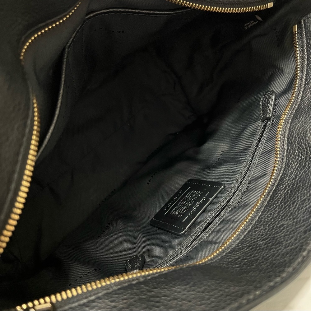 Coach Black Pebbled Leather Tote Shoulder Bag - Picture 11 of 11